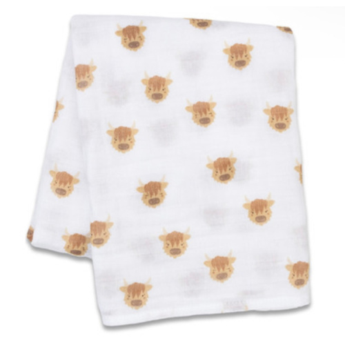 Buy Lulujo Baby Swaddle Blanket Muslin Cotton Highland Cows at Well.ca | Free Shipping $35+ in Canada