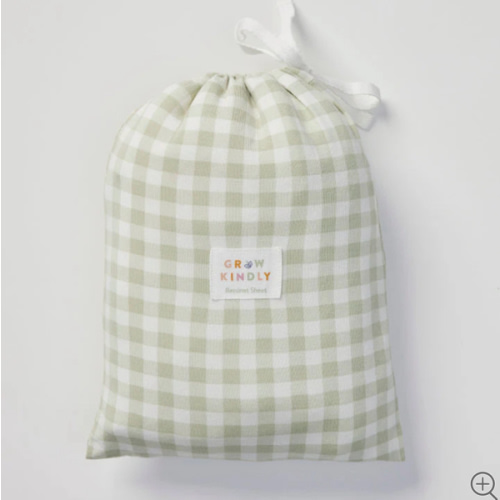 Fitted Bassinet Sheet in Gumleaf Gingham | iL Tutto