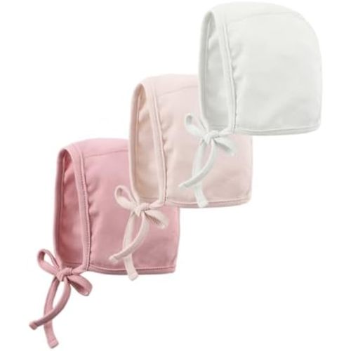 Bamery Infant Baby Bonnet 0-6 Months Newborn Boy Beanie Hat Soft Cotton Baby Girl Turbans Set Single Layer for Spring