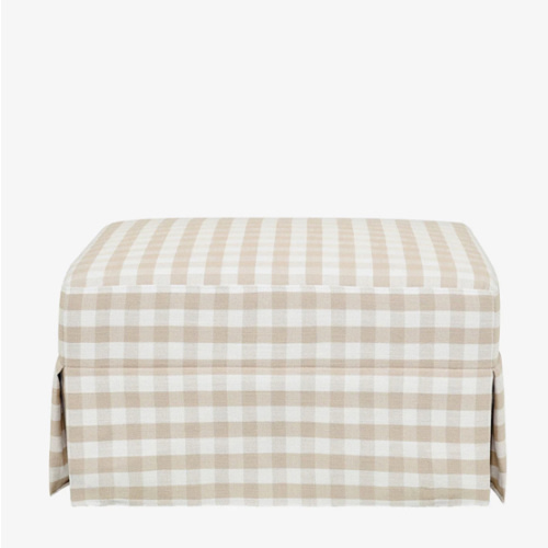 Crawford Gliding Ottoman in Gingham