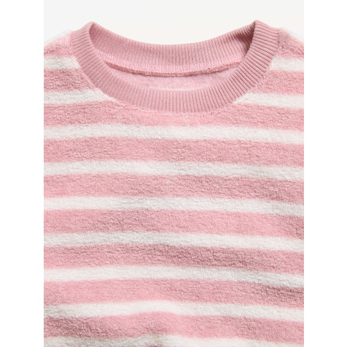 Cozy Terry Striped Crew-Neck Sweatshirt for Baby