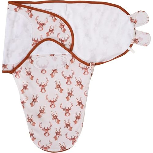 LollyBanks Baby Swaddle, 100% Soft and Breathable Cotton Swaddle Sack for Boys and Girls 3-6 Months, Lightweight Infant Sleep Sack with Easy Change Zipper, Baby Essentials (Deer Head Print)