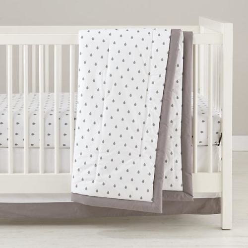 Grey Raindrops Iconic Crib Sheet