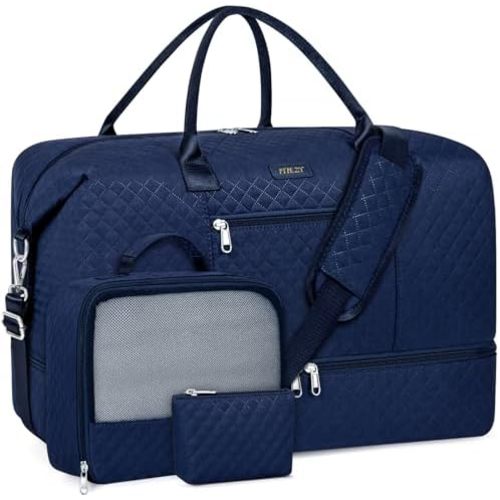 ITIEZY Weekender Bag for Women 21.5" Travel Duffel Large Carry On Bag 3PCS