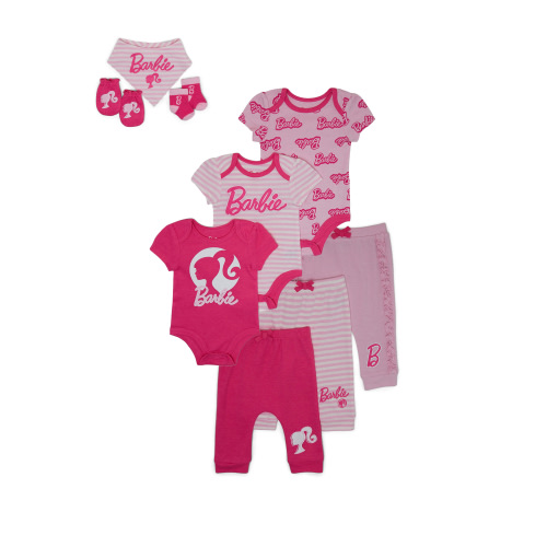Barbie Baby Layette Shower Gift Set Bundle, 9-Piece, Sizes Newborn-12 Months