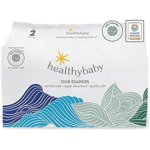 Our Diapers | EWG Verified Safe & Plant-Based Diapers | Leak Protection | Soft Organic Cotton Shell | Chlorine-Free Diaper for Sensitive Skin | Size 2 (12-18 lbs) 42 Count