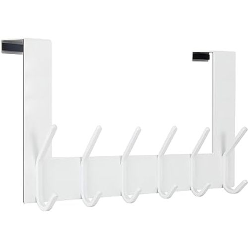 WEBI Over The Door Hooks,Over Door Towel Rack,Door Hanger,Door Coat Hanger,Door Coat Rack,Door Hooks for Hanging Clothes,Back of Door,White