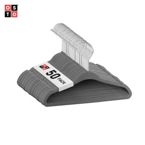 Osto Premium Velvet Hangers For Kids, Pack Of 50 Non-slip Clothes Hangers, Thin Space-saving With Notches And 360° Hook; 14 Inch