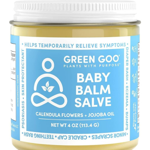 Green Goo Baby Balm, Organic Gentle Moisturizing & Soothing Baby Lotion, Helps Relieve Skin Irritations, 4 Oz Jar