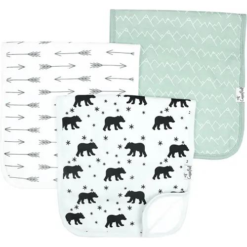 Copper Pearl Premium Baby Burp Cloths - 3-Pack Large Cotton Burp Cloths, Extra Soft Spit Up Rags with 3 Absorbent Layers, Perfect for Baby Boy Gifts (21" x 10" Size, Archer Set)