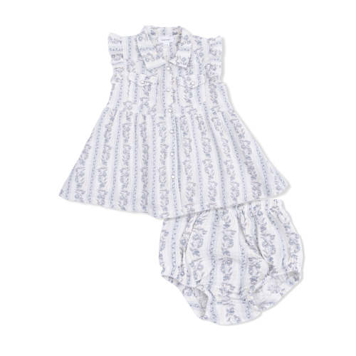 Western Pearl Snap Dress & Bloomer, Kimberly Floral Stripe