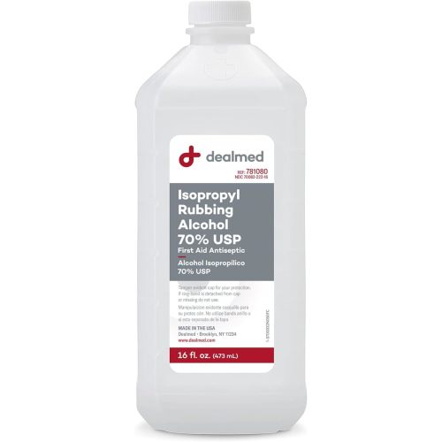 Dealmed Isopropyl Rubbing Alcohol 70% USP, First Aid Antiseptic, 16 fl. oz, (1 Pack)