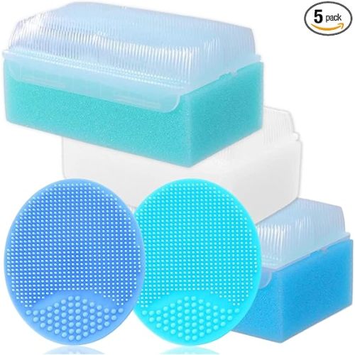 Cradle Cap Brush for Babies - Baby Sponge for Bathing Newborn Bath Essentials | Cradle Cap Treatment | Baby Bath Sponges for Newborns (5-Pack)