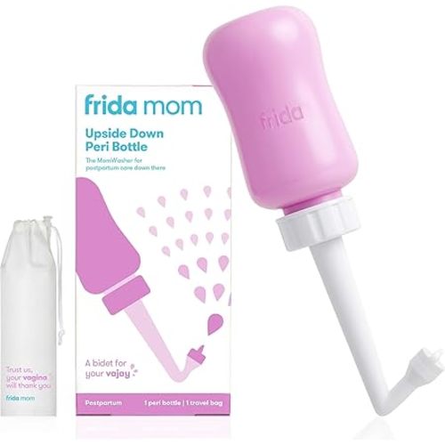 Frida Mom Upside Down Peri Bottle for Postpartum Care, Portable Bidet Perineal Cleansing and Recovery for New Mom, The Original Fridababy MomWasher