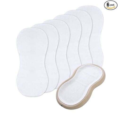 6 Pcs Changing Pad Liners Compatible with Keekaroo Peanut Changer, White