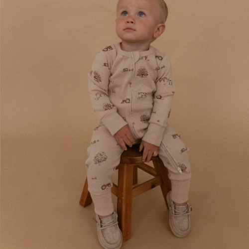 Organic 2-Way Zip Romper - Farm