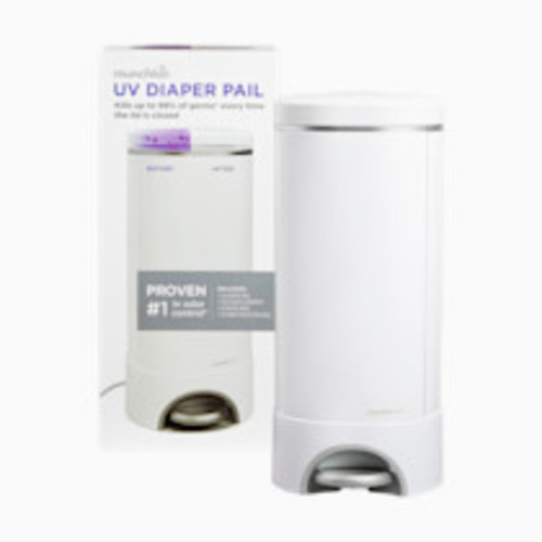 Munchkin UV STEP Diaper Pail - White, Uv Diaper Pail