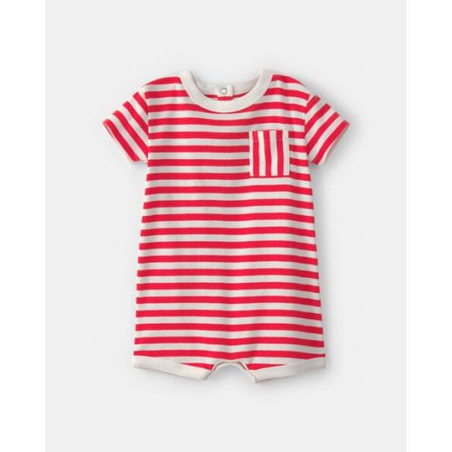 Baby Stripe Short-Sleeve Romper - Red/White | Carter's