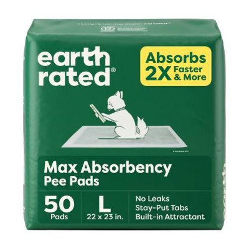 Earth Rated Max Absorbency Training Pee Pads - Large - Scented for Odor Control - 50ct