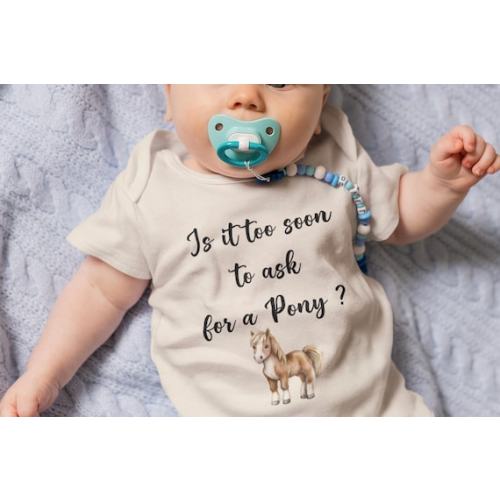 Too Soon to Ask for a Pony Onesie® Brand, Western Onesie® Bodysuit, Cowboy Baby Bodysuit, Cowgirl Baby Onesie®, Cute Newborn Outfit - Etsy