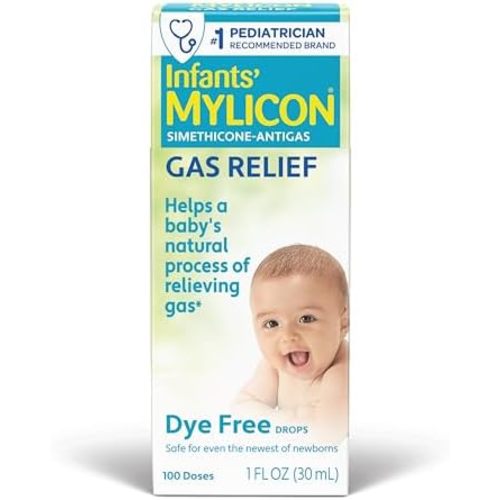 MYLICON Gas Relief Drops for Infants and Babies, Dye Free Formula, 1 Fl Oz.