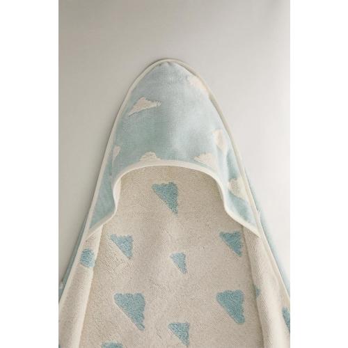 HOODED CLOUD PRINT BATH TOWEL - Light blue | ZARA United States
