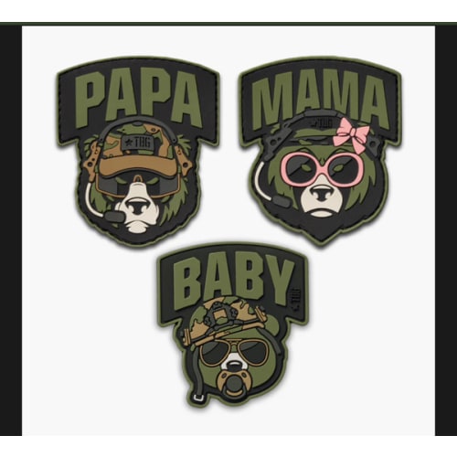 Bear Family Patch Bundle - Quality PVC Patches – Tactical Baby Gear