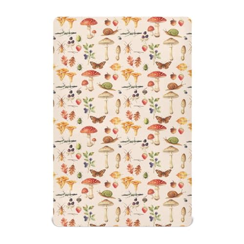 Fitted Crib Sheets for Baby Boys or Girls Soft Breathable Baby Play Yard Sheet for Standard Size Crib Mattress 39x27in Watercolor Safari Mushroom
