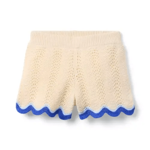 Girl Stone Khaki The Crochet Scalloped Short by Janie and Jack