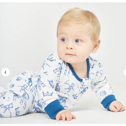 David & Goliath Blue PJ Footed Onesie Cotton – Holy Pals