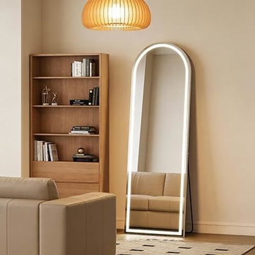 NEWBULIG Full Length Mirror, Full Body Floor Mirror with Aluminum Alloy Thin Frame, Wall or Standing Mirror for Bedroom, Living Room, Dressing Room