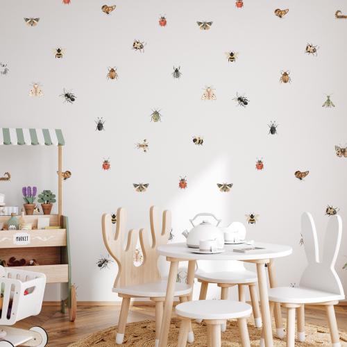 Dizzy Duck Set of 18 Creepy Crawly Bugs Wall Decals for Cute Nursery Decor