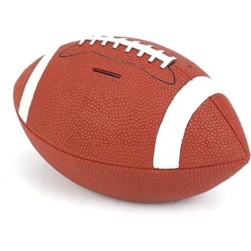 H&W Football Piggy Bank (Small Size) for Boys, Shatterproof Rugby Sports Themed Coin Bank, Super Bowl Gift for Kids