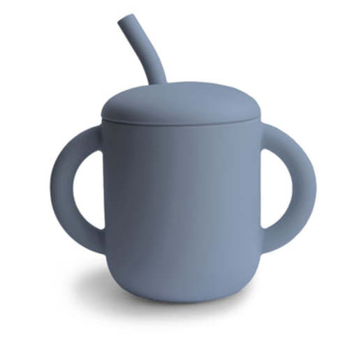 Mushie Baby Silicone Training Cup + Straw