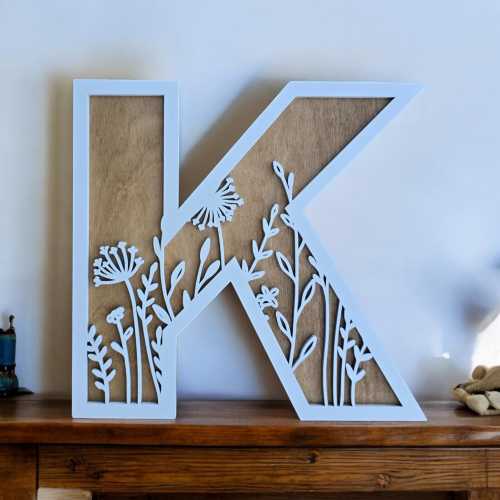 Floral Nursery Letters: Wildflower Baby Name Decor | Block Letters for Shelf or Crib | Baby Shower Gift