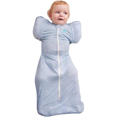 Love to Dream Swaddle Up Transition Bag Bamboo, Arms Up Position, Soft and Sustainable Bamboo Fabric - Sleep Bag - 1.0 TOG - (20-24°C) Ideal for Moderate Temps (Boats Mist, Large, 8.5–11kg