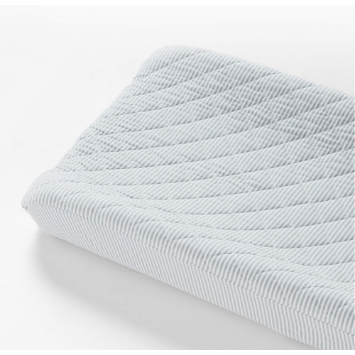 Baby's First Blue Stripe Organic Cotton Heathered Jersey Baby Changing Pad Cover