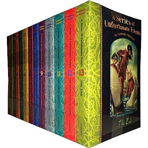A Series of Unfortunate Events Lemony Snicket 13 Books Collection Pack Set (Includes the Bad Beginning, the Reptile Room, the Wide Window, the Miserable Mill, the Austere Academy, the Grim Grotto, the Penultimate Peril, the End)