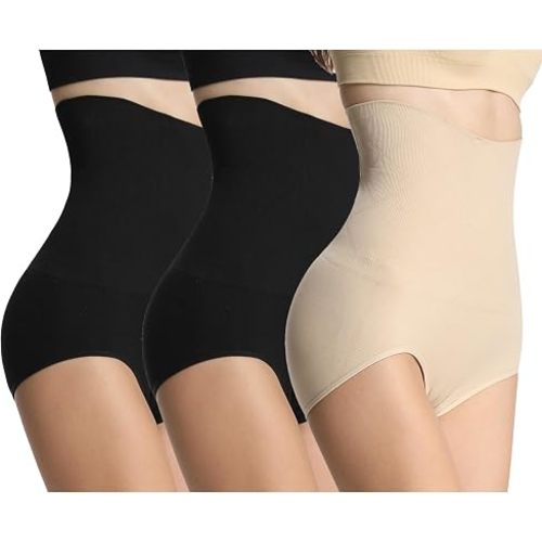 iloveSIA 3-Pack Postpartum Body-Shaping Underwear, High-Waisted Tummy Control Briefs for C-Section Recovery
