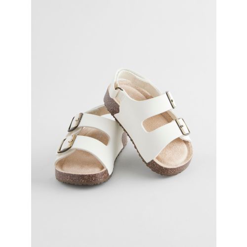 Neutral White Standard Fit (F) Corkbed Two Strap Sandals