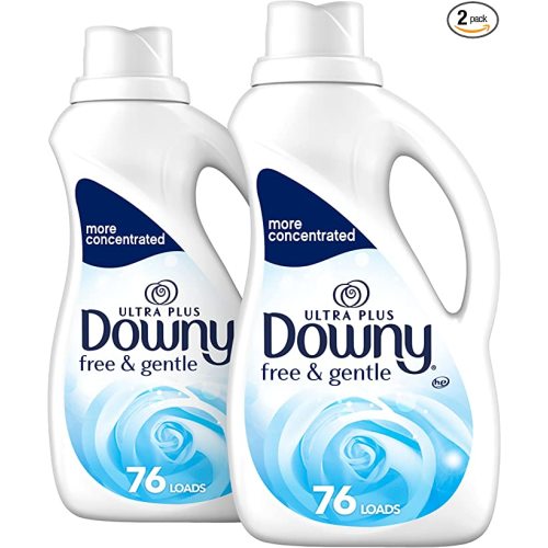 Downy Ultra Plus Free & Gentle Laundry Fabric Softener Liquid, Concentrated, Two 51 Oz Bottles, 152 Loads Total