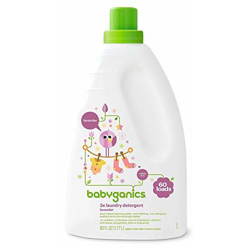 Babyganics 3X Baby Laundry Detergent, HE compatible, Stain-Fighting, Lavender, 60 Fl Oz