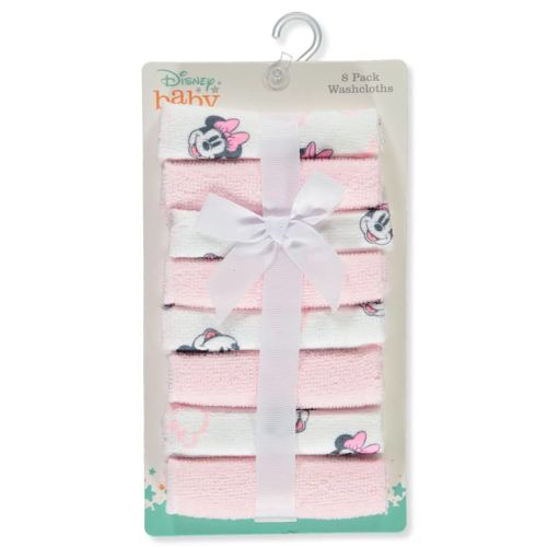 Disney Baby Big Girls 8-Pack Minnie Mouse Washcloths Set - Pink/Multi, one Size