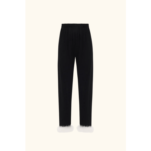 Venus in Love Pants with Detachable Feathers in Black