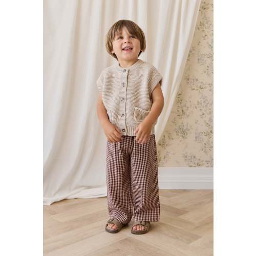Organic Cotton Kenji Pant-Cinnamon Gingham