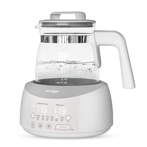 Bottle Warmer comfyer, Baby Bottle Warmer with Night Light and Faster Cooling Fan, Instantly Water Warmer, Tea Kettle Electric with 6 Temperature Control Presets, Feed Baby More Easier and Healthier