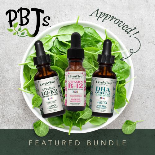 Exclusive Plant-Based Juniors Set – Vitamin Bundle with D3+K2, B12 & O – Live Wise Naturals
