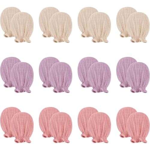 Pro Goleem Muslin Baby Mittens for Newborn, 100% Cotton No Scratch Soft Breathable Gloves for Boys and Girls 0-6 months