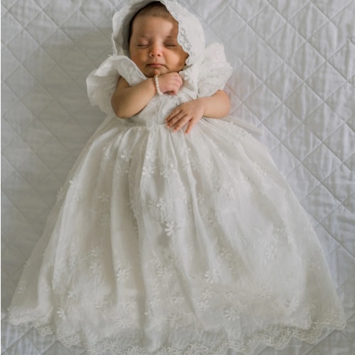 Lucy White Floral Dress | Blessing and Baptism | Miriia Clothing