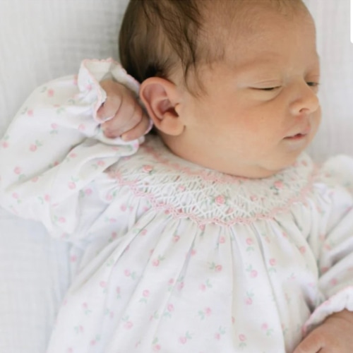 Baby Girl Bishop Smocked Pima Cotton Footie - Magnolia Baby Juliette
